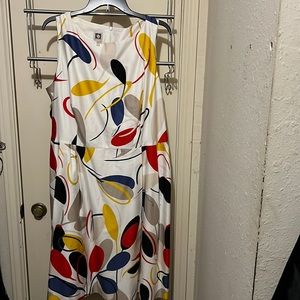 Anne Klein Dress Fit And Flare Dress Graphic Multicolored
